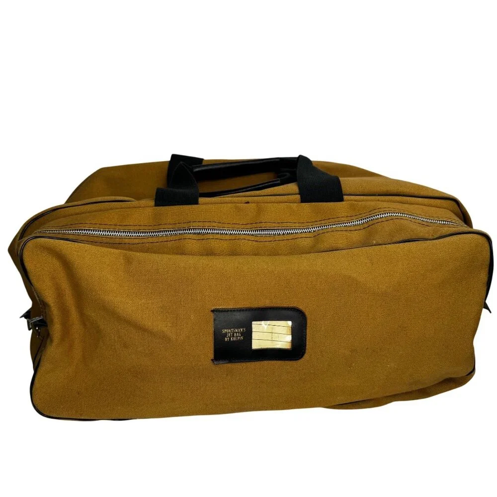 Vintage Kolpin Sportsmans Jet Bag Large Duffel in Tan Fawn Vacationcore Camping‎